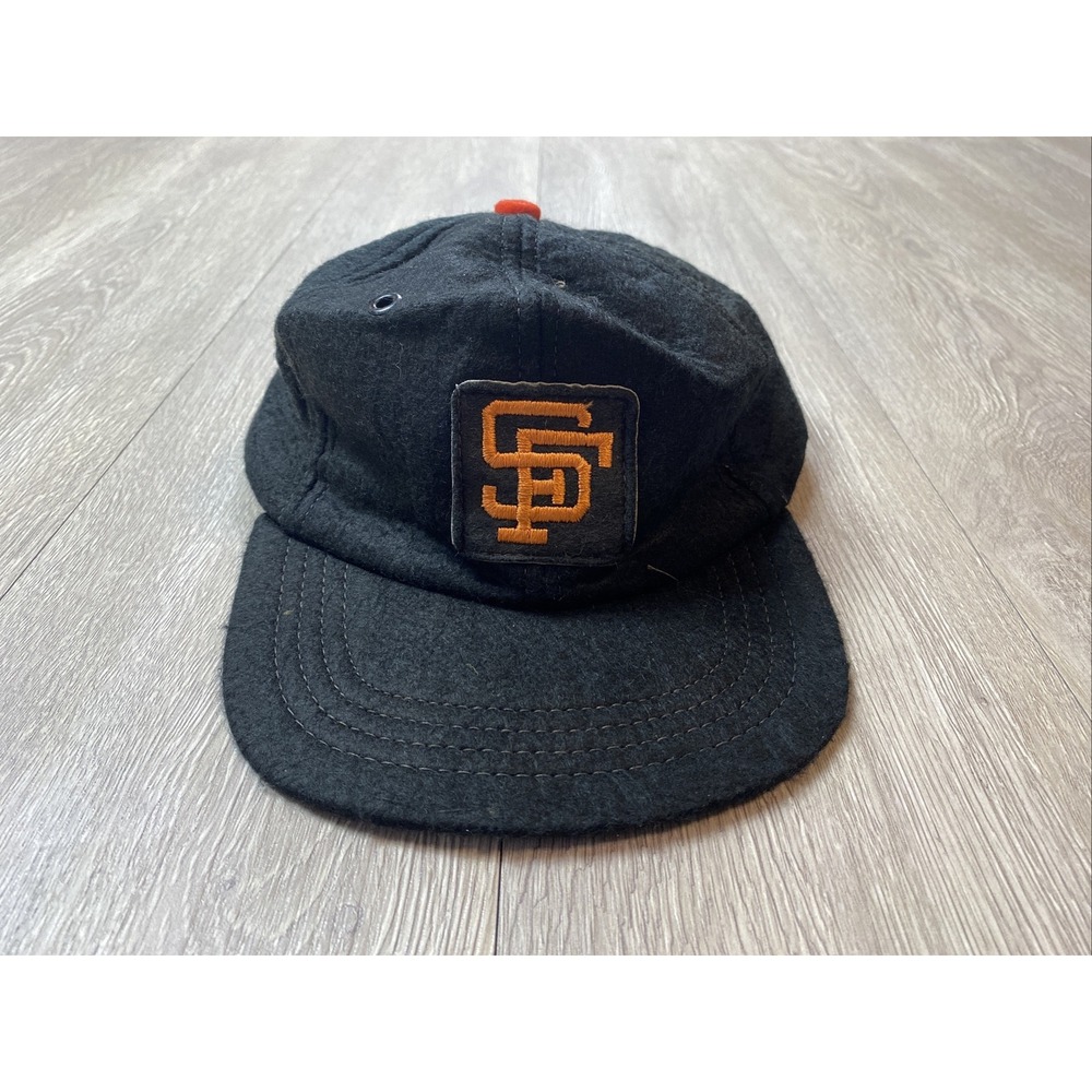Vintage SF Giants MLB Hat Wool Blend Made In USA RARE 1960's Medium Black VTG